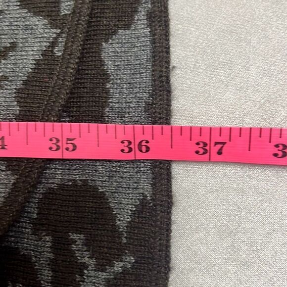 GILI XS Black Wool Jacquard Sweater Vest Cardigan Cascading Front Oversized - Picture 9 of 9